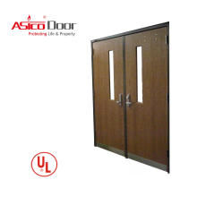 ASICO Double Leaf UL Listed Fire Rated Main Gate Entrance Wooden Door For Lobby